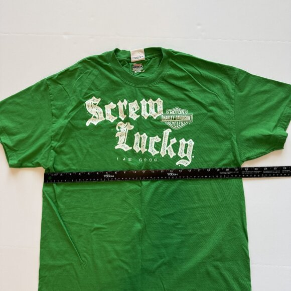Vintage Y2K Harley Davidson 2011 St Patrick Day Columbus Ohio Green Shirt XL Tee - Picture 7 of 7